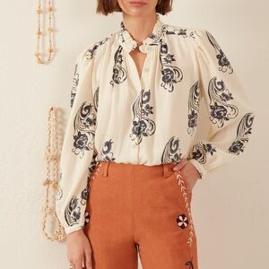 Alix of Bohemia Annabel Noir Shirt White Long Sleeve